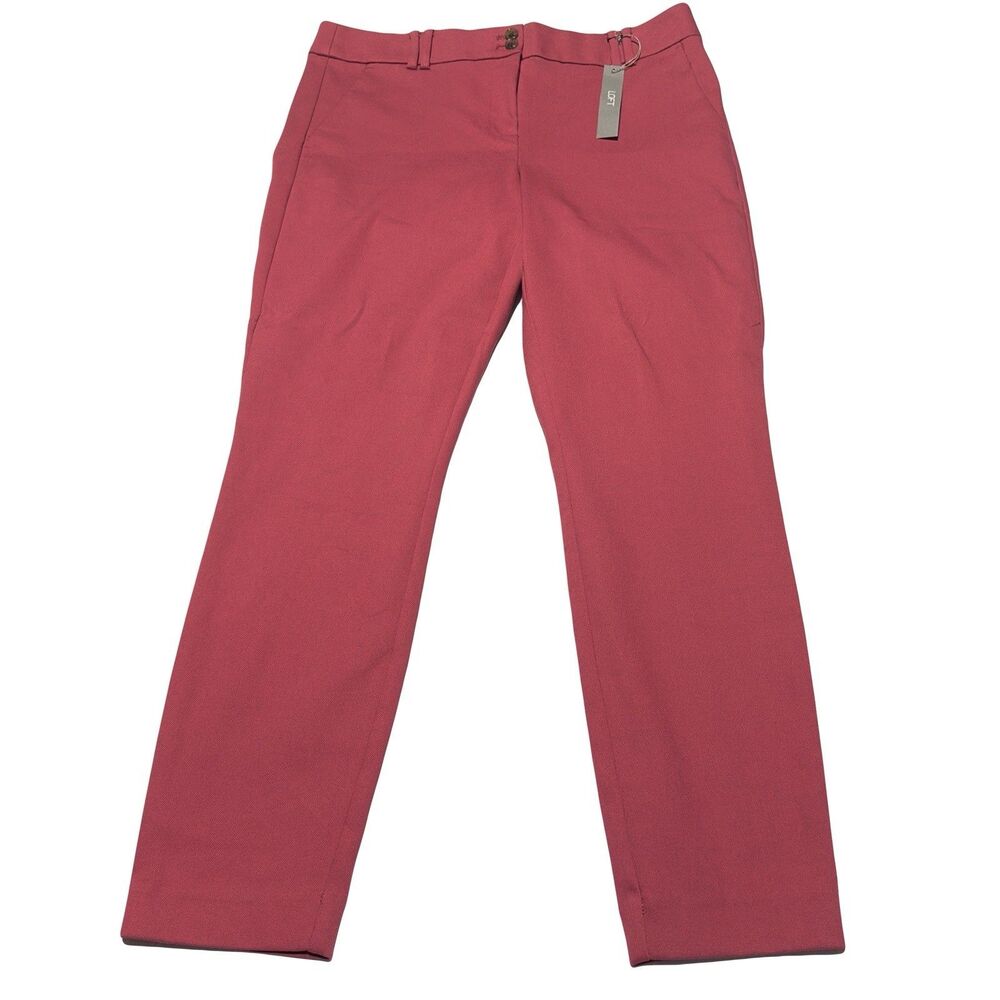 LOFT Women's Skinny Ankle Pants Size 10 Pink Salmon Office Career Pant NWT